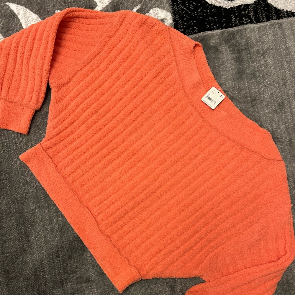 NWT! Free People coral sweater. Size S. Paid $108.